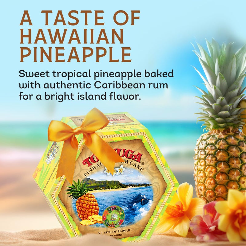 TORTUGA Hawaiian Pineapple Rum Cake - 16 oz Pineapple Rum Cakes - The Perfect Premium Gourmet Gift for Stocking Stuffers, Gift Baskets, and Christmas Gifts - Great Snack Cakes for Delivery - Image 4